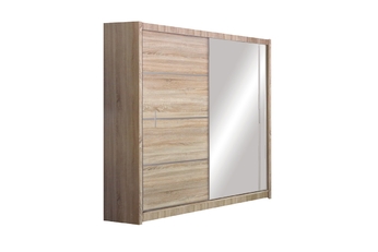 Skriňa s posuvnými dverami z zrkadlom Vista 180 cm - Dub sonoma 