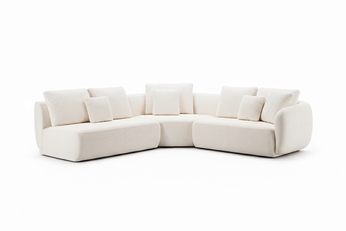 Rohová sedacia súprava do obývacej izby Finezal 2S+C+2P - Béžová látka Bellini 20 