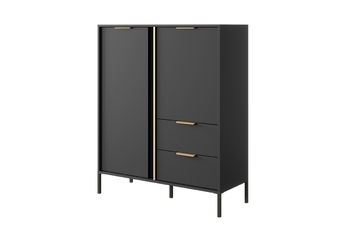 Comoda cu două uși cu sertare Interi 100 cm - antracyt 