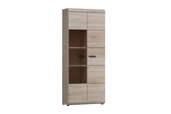 dvojdverová Vitrína presklená Lisal 80 cm - Dub sonoma 