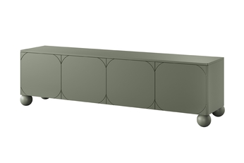 skříňka RTV Sonatia II 200 cm čtyřdveřová na nogach kulach - olivová