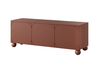 skříňka RTV třídveřová Sonatia II na nogach kulach 150 cm - burgund