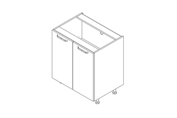 Skrinka Kuchynská dolná KAMMONO P2 D70 dvojdverová
