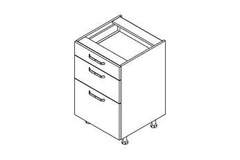 Skrinka Kuchynská dolná KAMMONO P2 DS50/3  s tromi zásuvkami