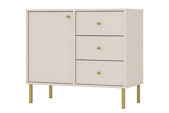 Komoda Lotina II 1F3S se zásuvkami 84 cm - béžová Pískový / zlaté Nohy
