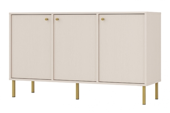 Komoda Lotina II 3F - 125 cm - béžová Pískový / zlaté Nohy