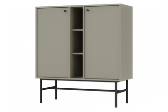 Komoda Lotina III 2F - 100 cm - eukaliptus / černá Nohy