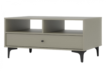 Konferenčný stolík Lotina I 1S z szuflada 100x65 cm - eukaliptus / čierny nožičky