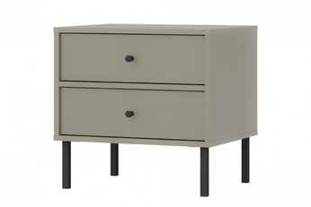 Noční stolek Lotina II 2S se zásuvkami 52 cm - eukaliptus / černá Nohy