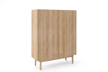 Komoda Landia 97 cm dvoudveřová - dub riviera / bílá mramor