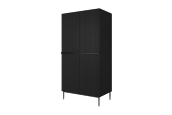 dulap Nicole 100 cm cu sertare cu picioare metalice - negru mat / picioare negru