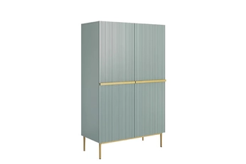Kredenc Nicole z metalowymi uchwytami i nogami 100 cm - szalwia / zlote nozki - Limitowana oferta