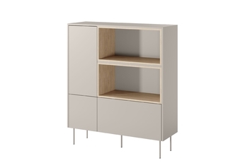 http://Komoda%20vysoká%20Desin%20120%20cm%20dvojdverová%20z%20szuflada%20i%20wnekami%20-%20kašmír%20/%20Dub%20nagano