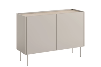 Komoda Desin 120 cm dvojdverová z dwiema ukrytymi zásuvkami - kašmír / Dub nagano