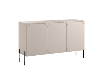 Komoda Sonatia 150 cm trojdverová - kašmír / nožičky čierny