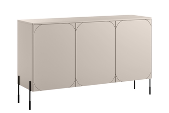 Komoda Sonatia 150 cm trojdverová - kašmír / nožičky čierny