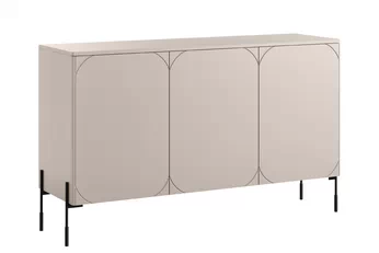Komoda třídveřová Sonatia na kovových nohách 150 cm - kašmír