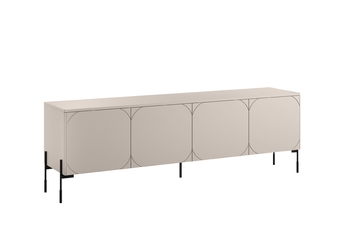 TV skrinka Sonatia 200 cm štvordverová na kovových nohách - kašmír