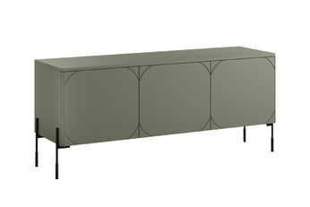 TV skrinka trojdverová Sonatia na kovových nohách 150 cm - Oliva
