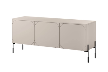 skříňka RTV třídveřová Sonatia na kovových nohách 150 cm - kašmír