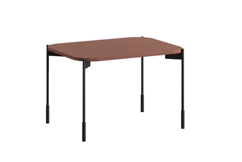 Stolík kawowy Sonatia 70 cm prostokatny na kovových nohách - burgund
