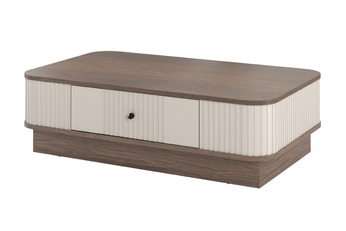 Stolík kawowy z szuflada Vesper 103x60 cm - kašmír / orech / čierny Úchytka Stolík kawowy z szuflada Vesper 103x60 cm - kašmír / orech / čierny Úchytka