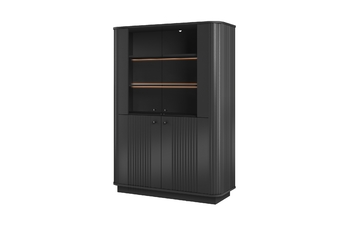 Vitrína Vesper do obývacej izby - Čierny / čierny úchyty