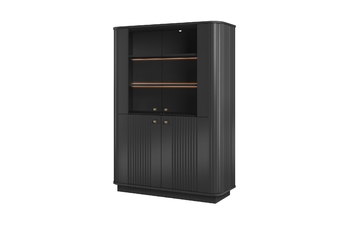 Vitrína Vesper do obývacej izby - Čierny / zlote úchyty