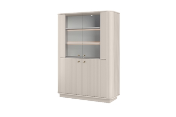 Vitrína Vesper do obývacej izby - kašmír / zlote úchyty