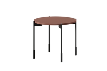 Stolík kawowy Sonatia 60 cm okragly na kovových nohách - burgund