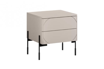 Nočný Stolík s dvoma zásuvkami Sonatia na kovových nohách 45 cm - kašmír