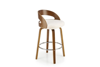 Barová stolička z tapicerowanym siedziskiem H110 - Krém / Orech