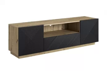 TV skrinka Asha 167 cm z szuflada i wneka - artisan / Čierny mat