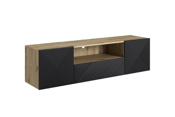 TV skrinka Asha 167 cm závesné z szuflada i wneka - artisan / Čierny mat