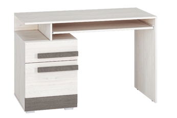 Písací stôl mlodziezowe Blanco 11 z szuflada i polka na klawiature 119 cm - Borovica sNiezna / new grey