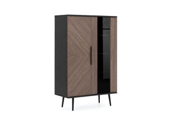 Vitrína Eterio 90 cm - captains deck / Čierny grafit