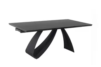 Stôl rozkladany Aleniro 160-240x90 cm - Čierny mramor / Čierny