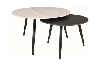 Komplet law pro obývacího pokoje Kora B - bílá / černá / mramor / černá mat