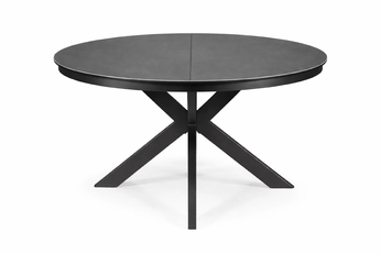 Stôl okragly Orlento 120-160x120 cm ceramiczny rozkladany - tmavo šedý / čierny