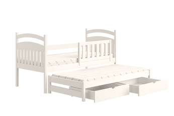 Detská posteľ prízemná výsuvna Amely - Farba Biely, rozmer 90x200