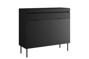 Komoda dvojdverová Sentia 105 cm s dvoma zásuvkami - Čierny / Čierny 