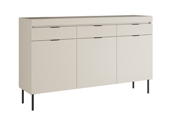 Komoda trojdverová Sentia 157 cm s tromi zásuvkami - kašmír / Čierny