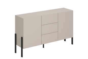 Komoda dvojdverová Jukon 154 cm so zásuvkami - kašmír / čierny nožičky