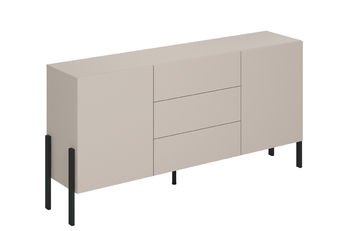 Komoda dvojdverová Jukon 184 cm so zásuvkami - kašmír / čierny nožičky