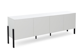 skříňka RTV Wezilo 204 cm - bílá supermat / černé nožičky