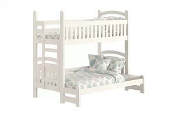 Poschodová posteľ Amely Maxi 90x200/120x200 ľavostranná biela, bočný pohľad