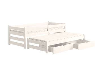 Detská posteľ prízemná s výsuvným lôžkom Alis DPV 001 - Biely, 90x180