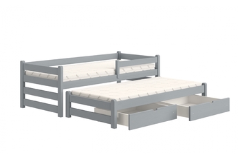 Detská posteľ prízemná s výsuvným lôžkom Alis DPV 001 - šedý, 80x200