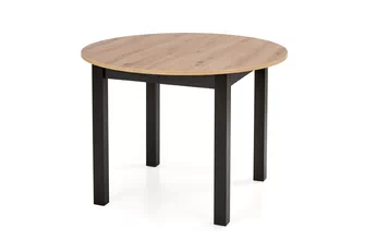 Stôl okragly Neryt 102-142x102 cm rozkladany - Dub artisan / Čierny