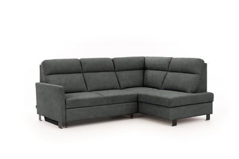 Rohová sedací souprava Gespano L pravá z waskim bokiem - grafitová samet latwoczyszczacy Zetta 305